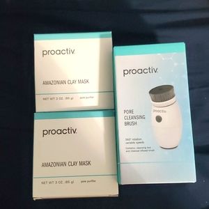 : 3pc bundle of 2 proactiv amazonian clay mask & 1 Proactiv pore cleansing brush